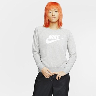 Hanorace Nike Sportswear Essential Fleece Crew Dama Gri Inchis Argintii Albi | IWTG-30142